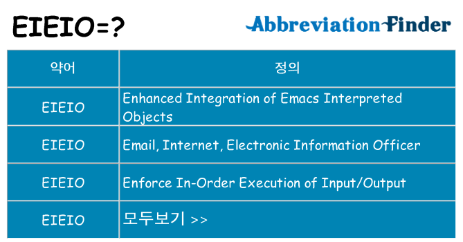 eieio 대 한 무엇을 서가