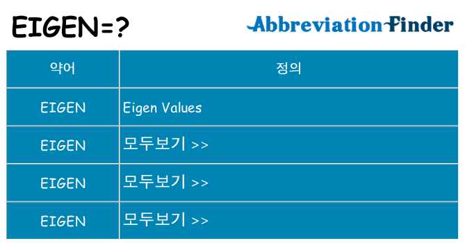 eigen 대 한 무엇을 서가