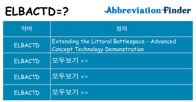 elbactd 대 한 무엇을 서가