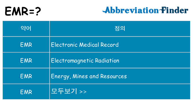 emr 대 한 무엇을 서가