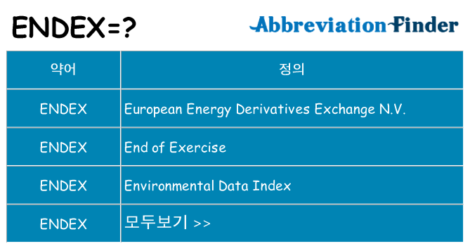 endex 대 한 무엇을 서가