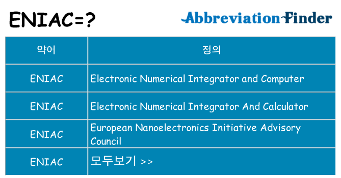 eniac 대 한 무엇을 서가