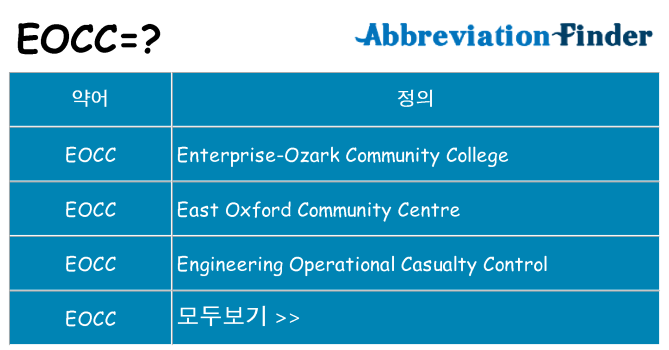 eocc 대 한 무엇을 서가