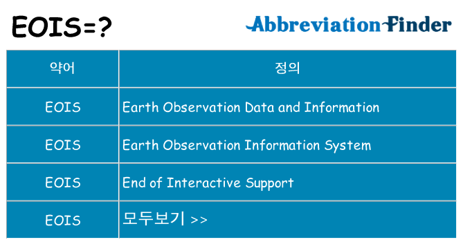 eois 대 한 무엇을 서가