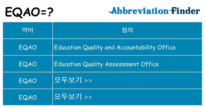 eqao 대 한 무엇을 서가