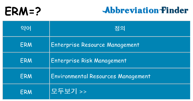 erm 대 한 무엇을 서가