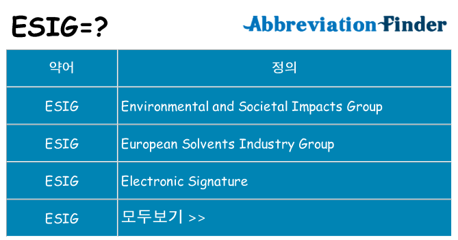 esig 대 한 무엇을 서가
