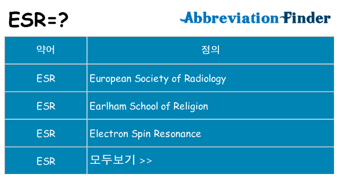 esr 대 한 무엇을 서가