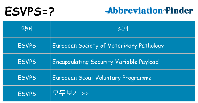 esvps 대 한 무엇을 서가