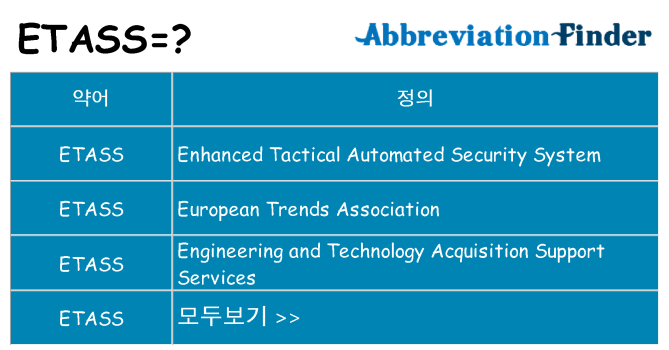 etass 대 한 무엇을 서가