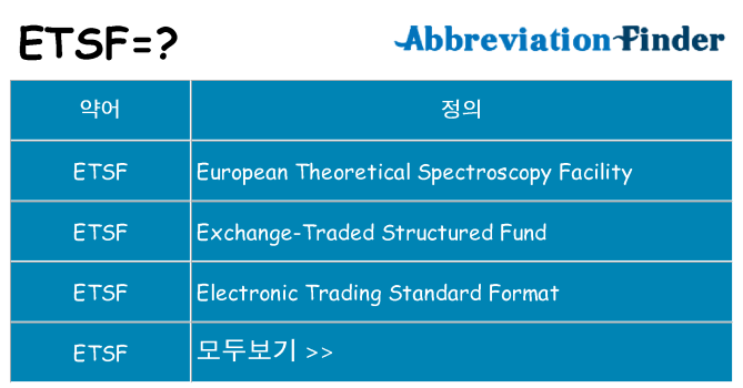 etsf 대 한 무엇을 서가