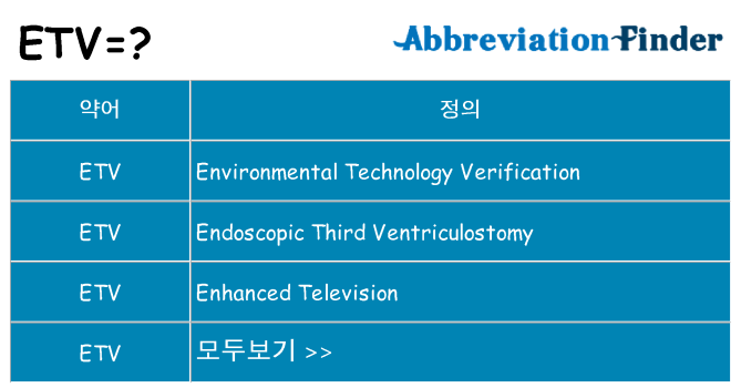 etv 대 한 무엇을 서가