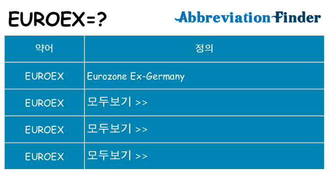 euroex 대 한 무엇을 서가