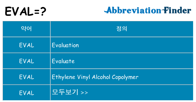 eval 대 한 무엇을 서가