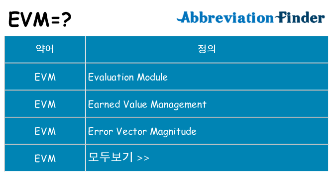 evm 대 한 무엇을 서가