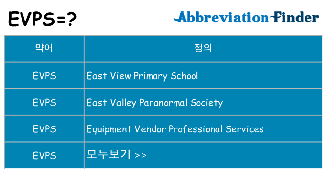 evps 대 한 무엇을 서가