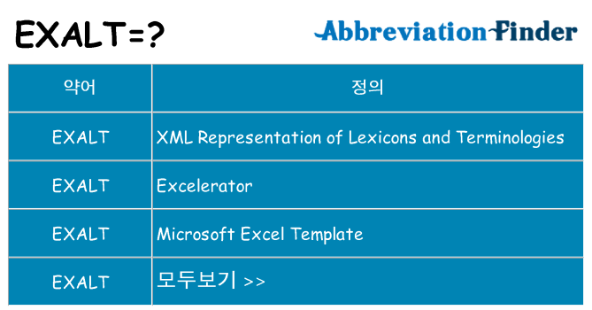 exalt 대 한 무엇을 서가