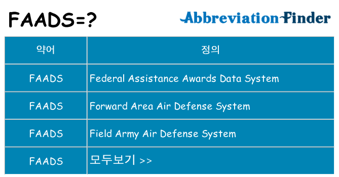 faads 대 한 무엇을 서가