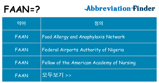 faan 대 한 무엇을 서가