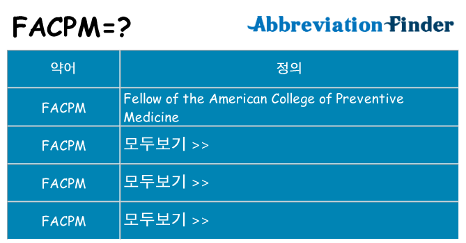 facpm 대 한 무엇을 서가