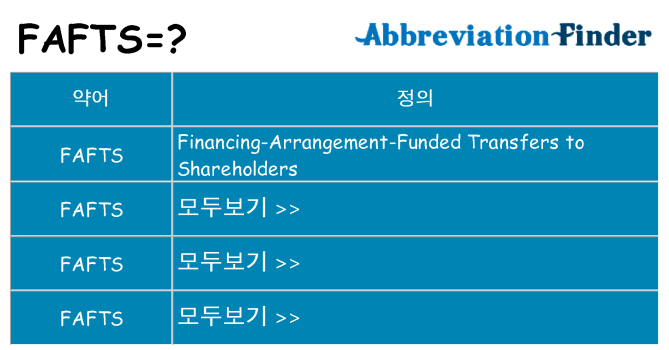 fafts 대 한 무엇을 서가