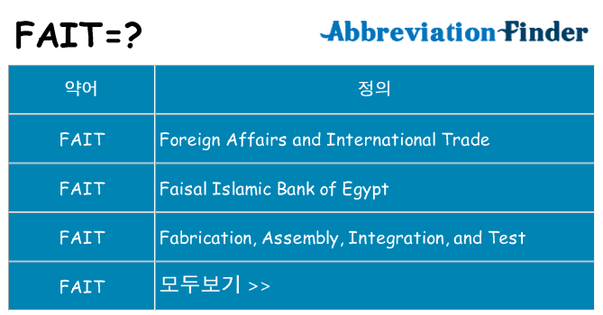 fait 대 한 무엇을 서가