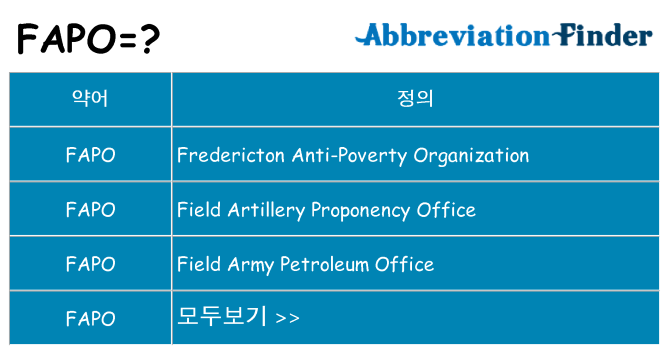 fapo 대 한 무엇을 서가