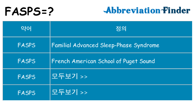 fasps 대 한 무엇을 서가