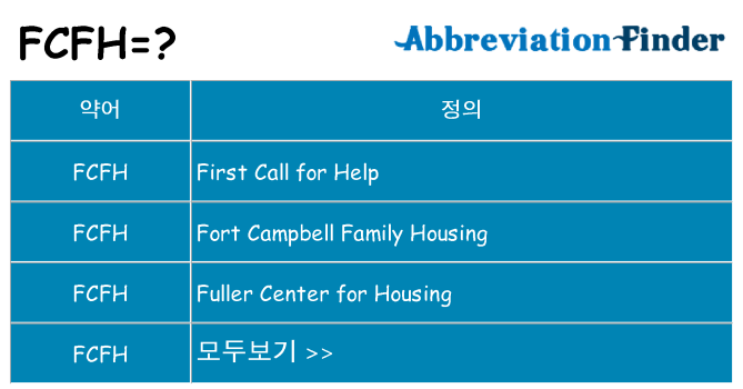fcfh 대 한 무엇을 서가