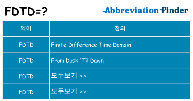 fdtd 대 한 무엇을 서가
