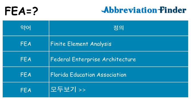 fea 대 한 무엇을 서가
