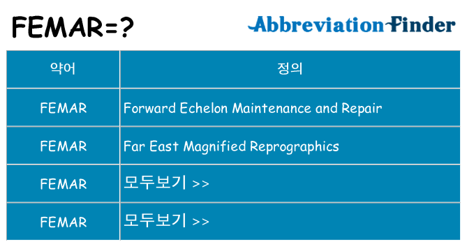 femar 대 한 무엇을 서가