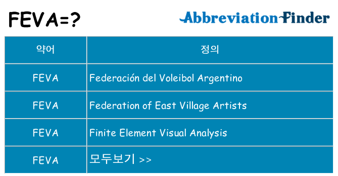 feva 대 한 무엇을 서가