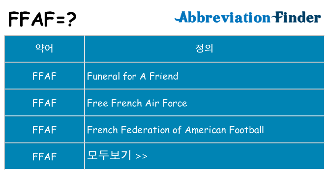 ffaf 대 한 무엇을 서가