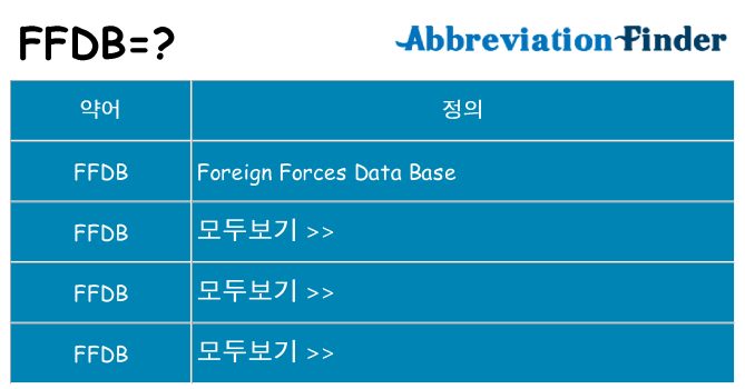 ffdb 대 한 무엇을 서가
