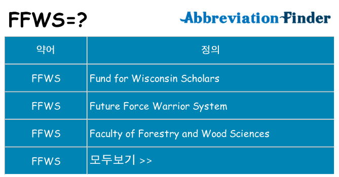 ffws 대 한 무엇을 서가