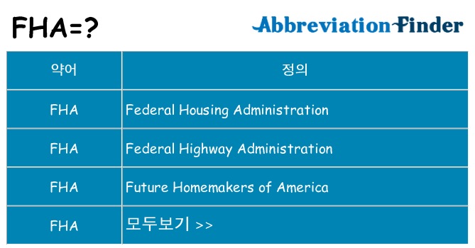 fha 대 한 무엇을 서가