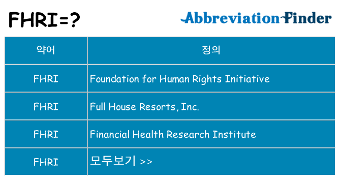 fhri 대 한 무엇을 서가