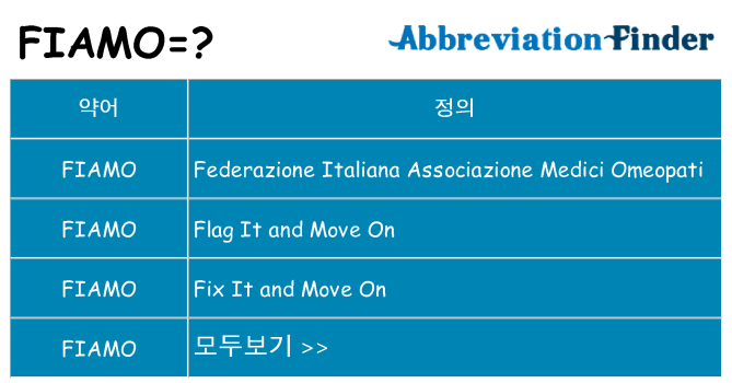 fiamo 대 한 무엇을 서가