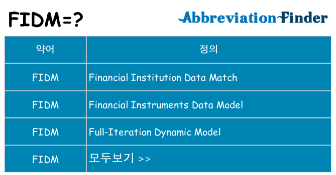 fidm 대 한 무엇을 서가