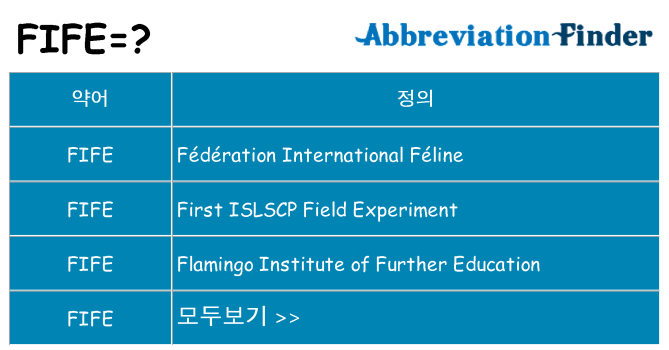 fife 대 한 무엇을 서가