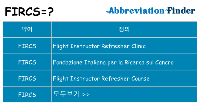 fircs 대 한 무엇을 서가