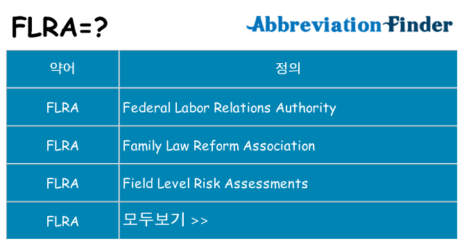flra 대 한 무엇을 서가