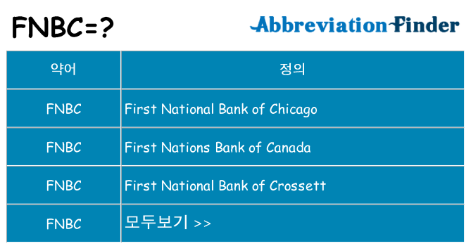 fnbc 대 한 무엇을 서가