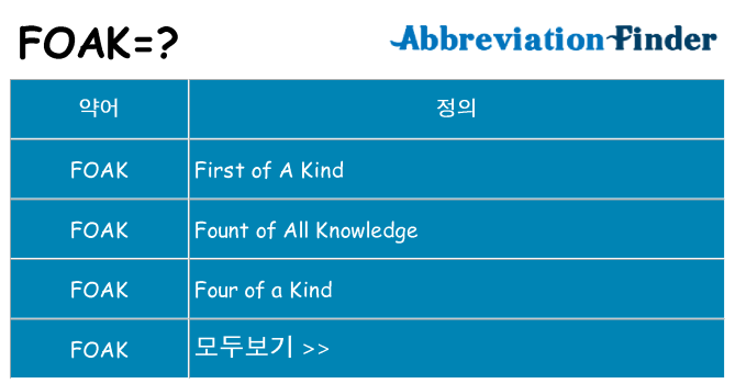 foak 대 한 무엇을 서가