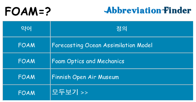 foam 대 한 무엇을 서가