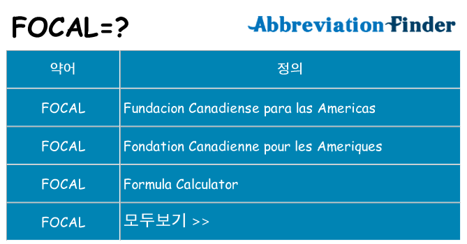 focal 대 한 무엇을 서가