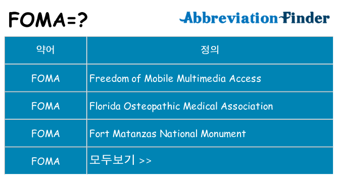 foma 대 한 무엇을 서가