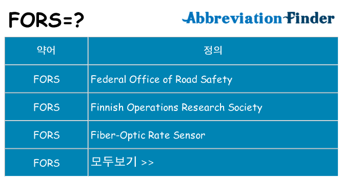 fors 대 한 무엇을 서가