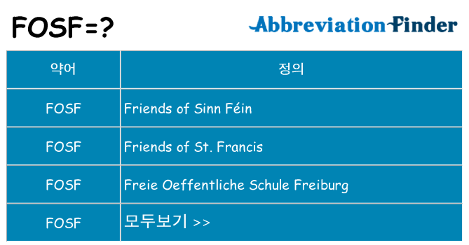 fosf 대 한 무엇을 서가